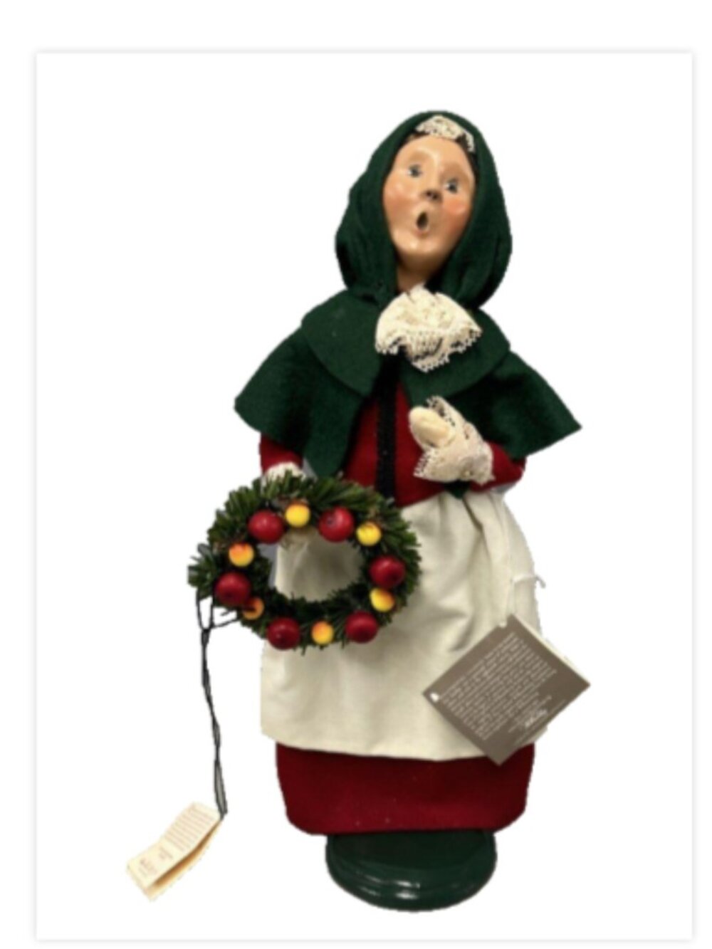 Byers Choice 2006 Williamsburg Holiday At Home Caroler Woman Fruit Wreath